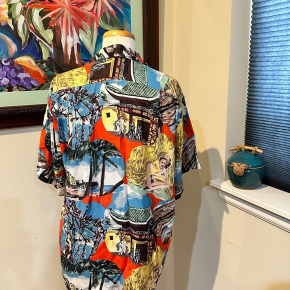 NOS Vintage 80's Reminiscence Rayon Hawaiin Aloha Shirt in Hula Print - Unisex - Picture 2 of 9